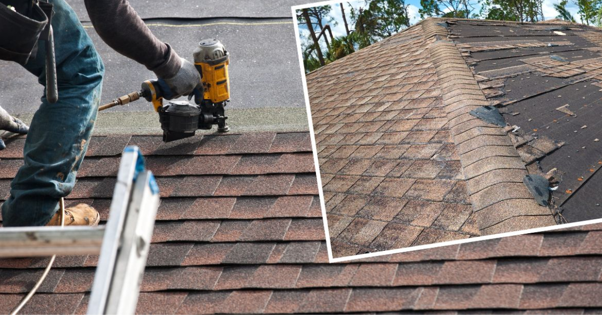 Professional roof installation in progress